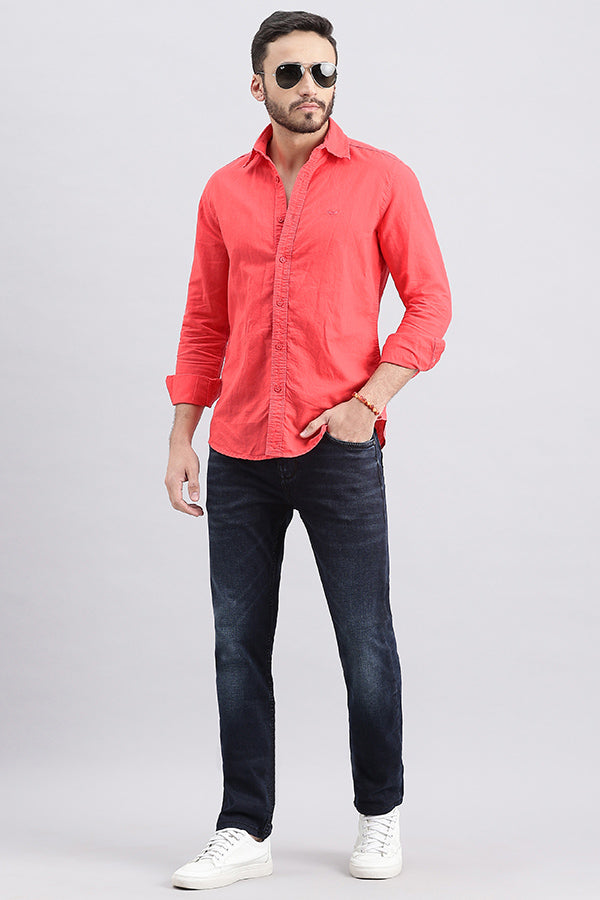 Paradis Pink Full Sleeve Linen Solid Shirt (Zack F/Slv Fit)