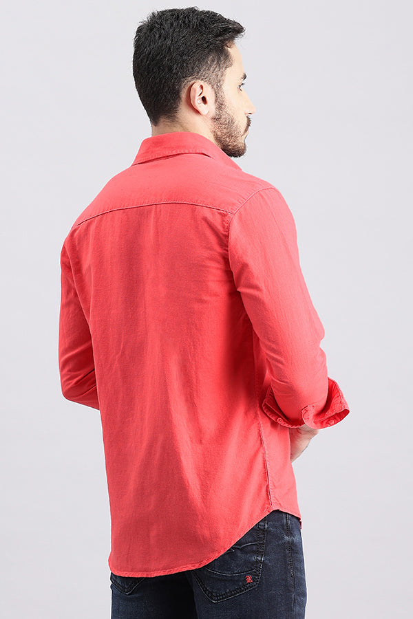 Paradis Pink Full Sleeve Linen Solid Shirt (Zack F/Slv Fit)