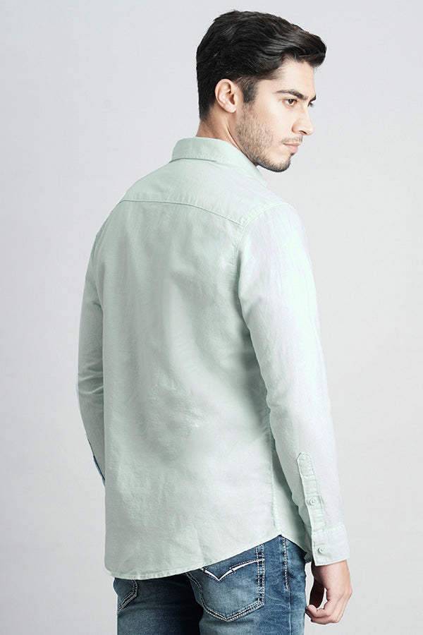 Lavender Sky Full Sleeve Linen Solid Shirt (Zack F/Slv Fit)
