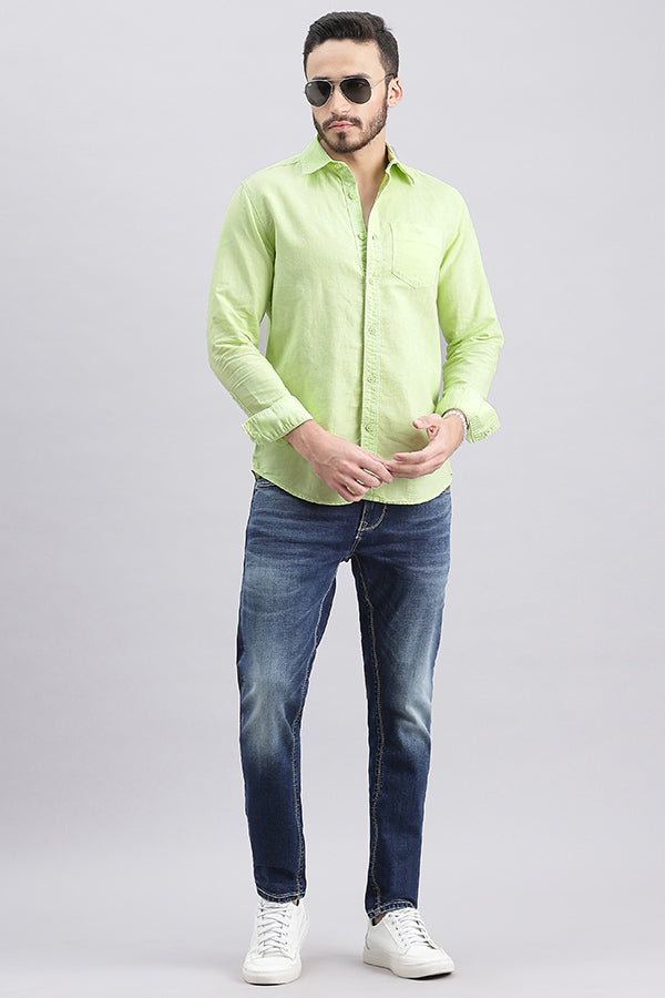 Lemon Full Sleeve Linen Solid Shirt (Zack F/Slv Fit)