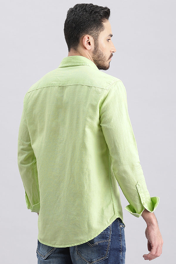 Lemon Full Sleeve Linen Solid Shirt (Zack F/Slv Fit)