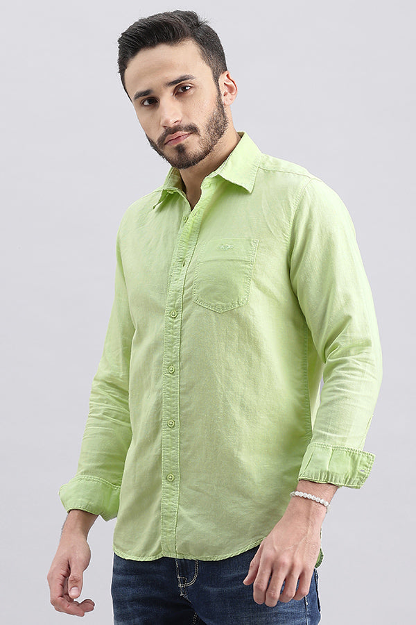 Lemon Full Sleeve Linen Solid Shirt (Zack F/Slv Fit)