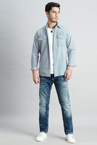 Med Blue Full Sleeve Denim Shirt (Zack F/Slv Fit)