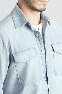 Med Blue Full Sleeve Denim Shirt (Zack F/Slv Fit)