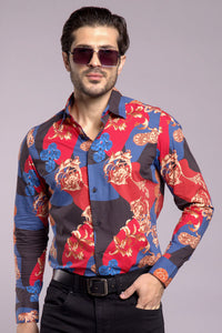 Multi Color Full Sleeves Printed Shirt
