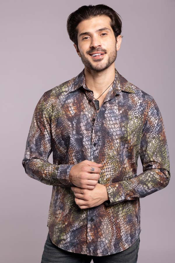 Multi Color Full Sleeves Printed Shirt