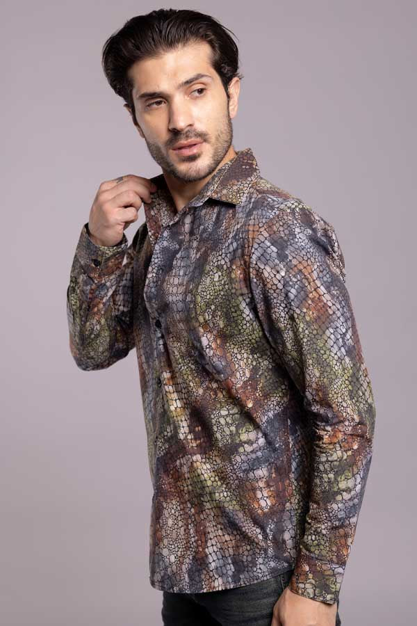 Multi Color Full Sleeves Printed Shirt