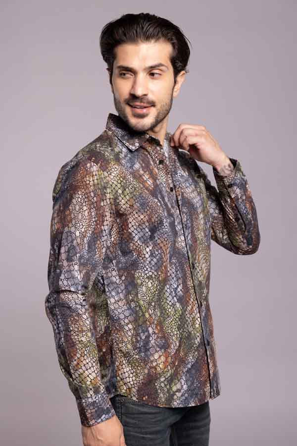 Multi Color Full Sleeves Printed Shirt