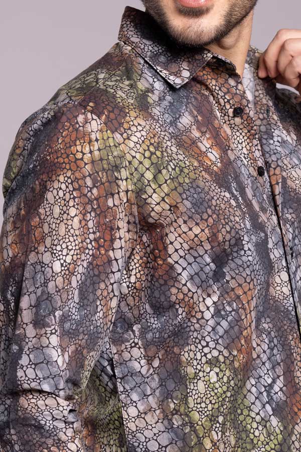 Multi Color Full Sleeves Printed Shirt