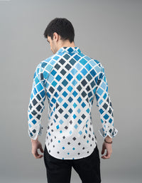 Blue Full Sleeves Printed Shirt