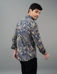 Navy Full Sleeves Printed Shirt