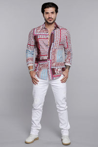 Multi Color Full Sleeves Printed Shirt