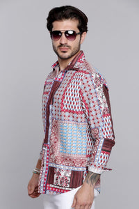 Multi Color Full Sleeves Printed Shirt