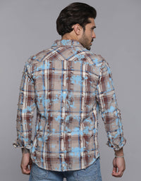 Blue Full Sleeves Check Shirt
