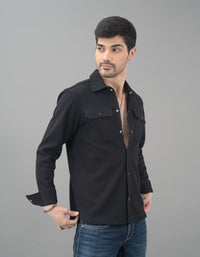 Black Full Sleeve Knit Shacket