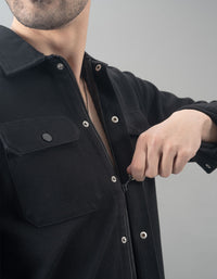 Black Full Sleeve Knit Shacket