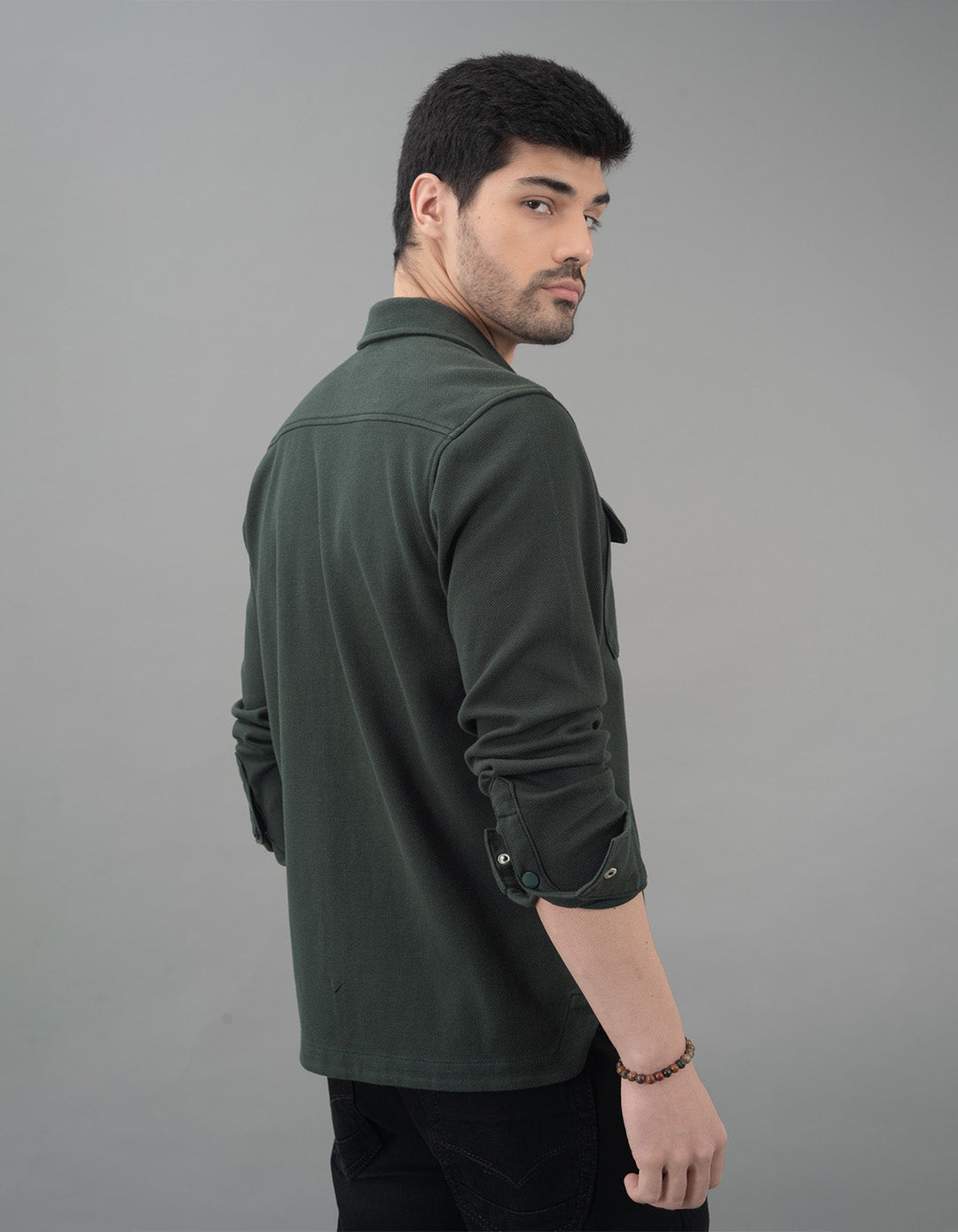 Green Full Sleeve Knit Shacket