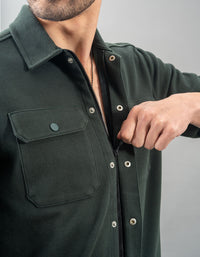 Green Full Sleeve Knit Shacket