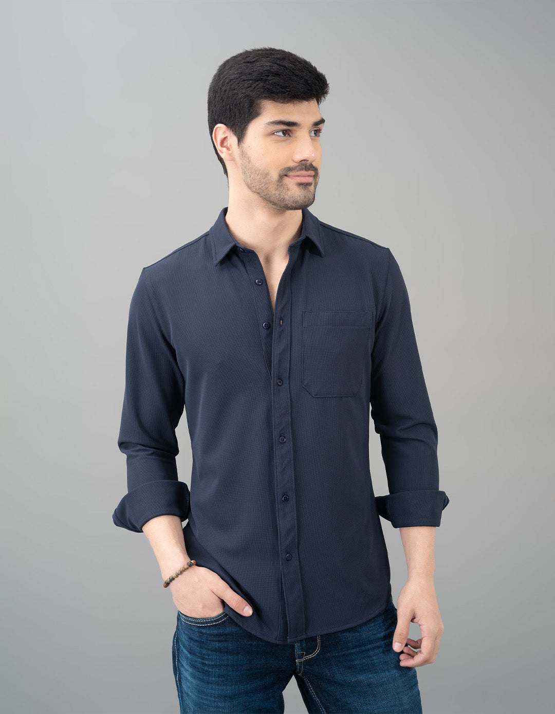 Navy Full Sleeve Knit Shirt