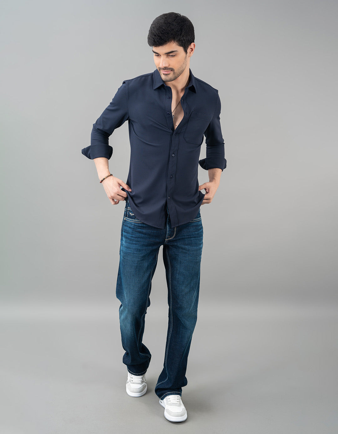 Navy Full Sleeve Knit Shirt