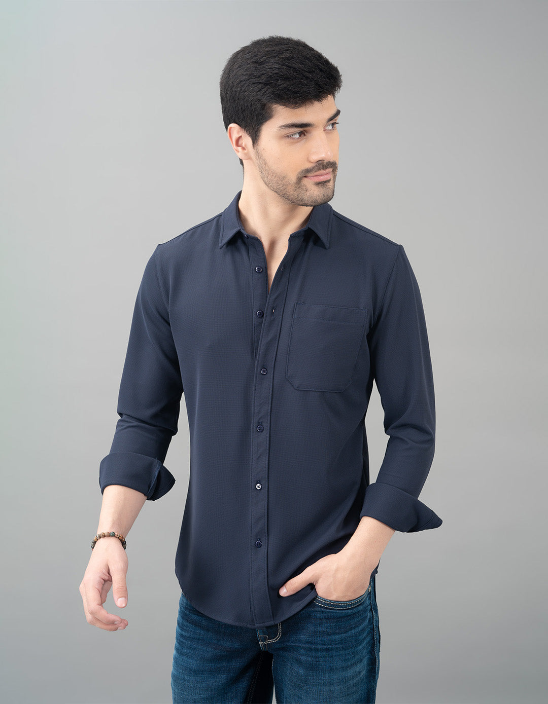 Navy Full Sleeve Knit Shirt