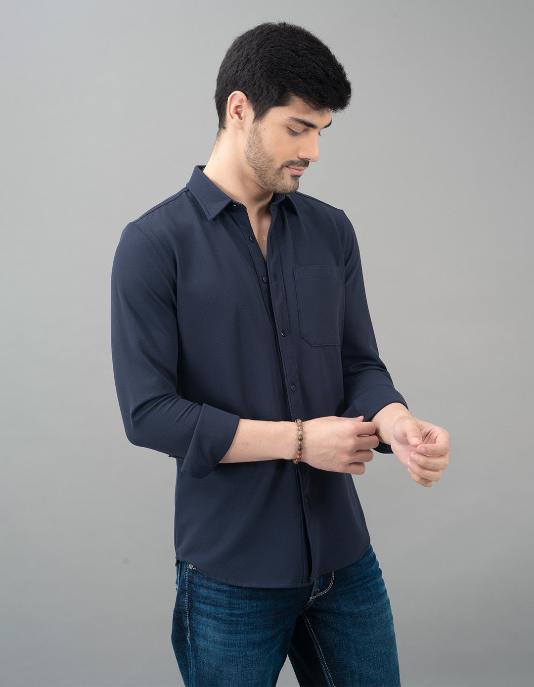 Navy Full Sleeve Knit Shirt