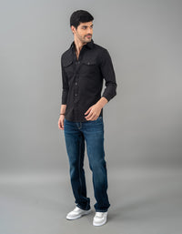 Black Full Sleeve Solid Shirt