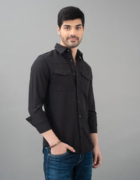 Black Full Sleeve Solid Shirt
