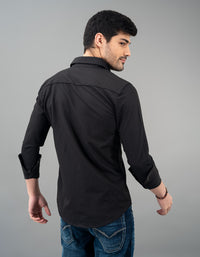 Black Full Sleeve Solid Shirt