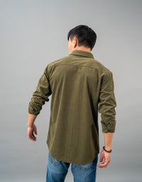 Lt Olive Full Sleeve Textured Waffle Shacket