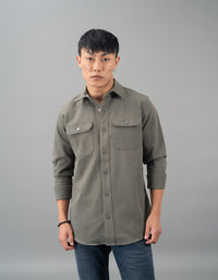 Olive Full Sleeves Knit Shacket