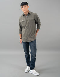 Olive Full Sleeves Knit Shacket