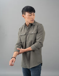 Olive Full Sleeves Knit Shacket