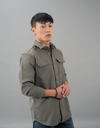 Olive Full Sleeves Knit Shacket