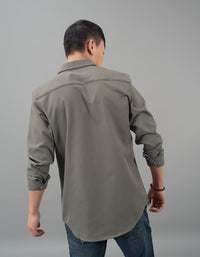 Olive Full Sleeves Knit Shacket
