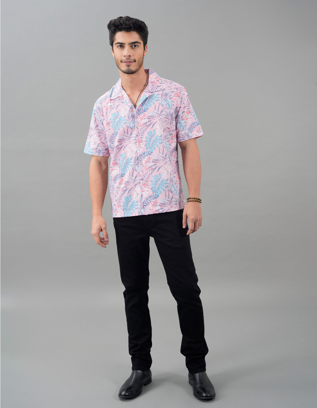 Pink Half Sleeves Printed Shirt