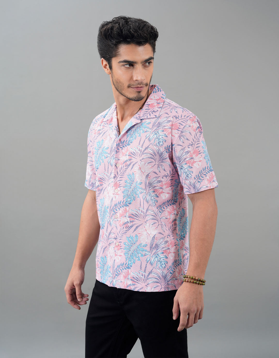 Pink Half Sleeves Printed Shirt
