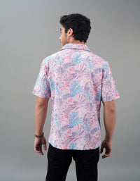 Pink Half Sleeves Printed Shirt