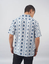 Blue Half Sleeves Printed Shirt