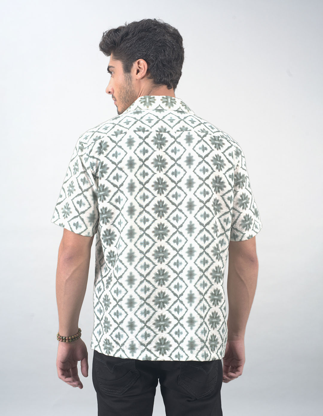 Green Half Sleeves Printed Shirt