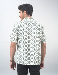 Green Half Sleeves Printed Shirt