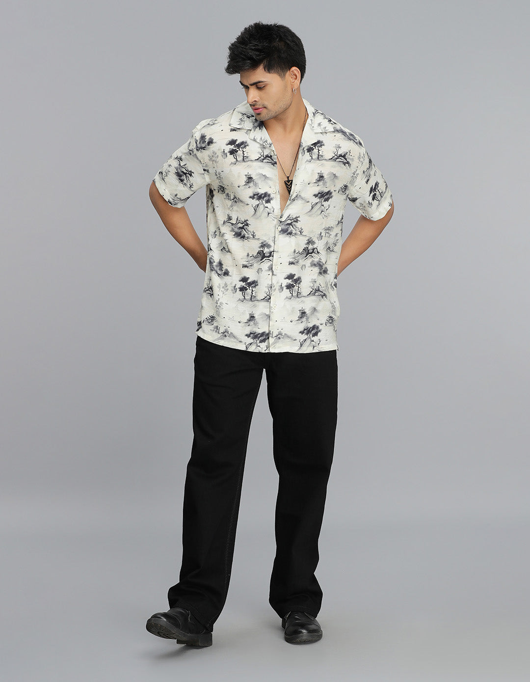 Multi Color Half Sleeves Printed Shirt