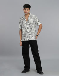 Black Half Sleeves Printed Shirt