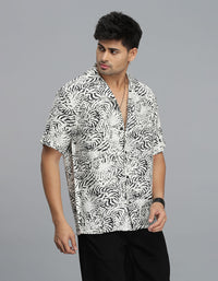 Black Half Sleeves Printed Shirt