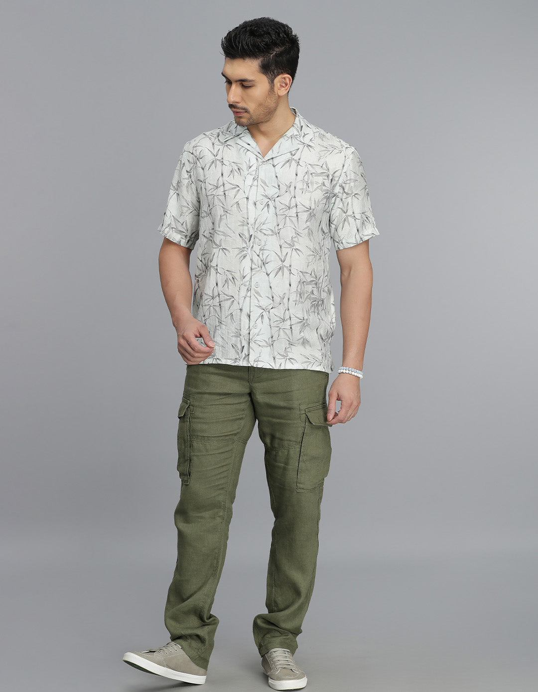 Lt Green Half Sleeves Printed Shirt