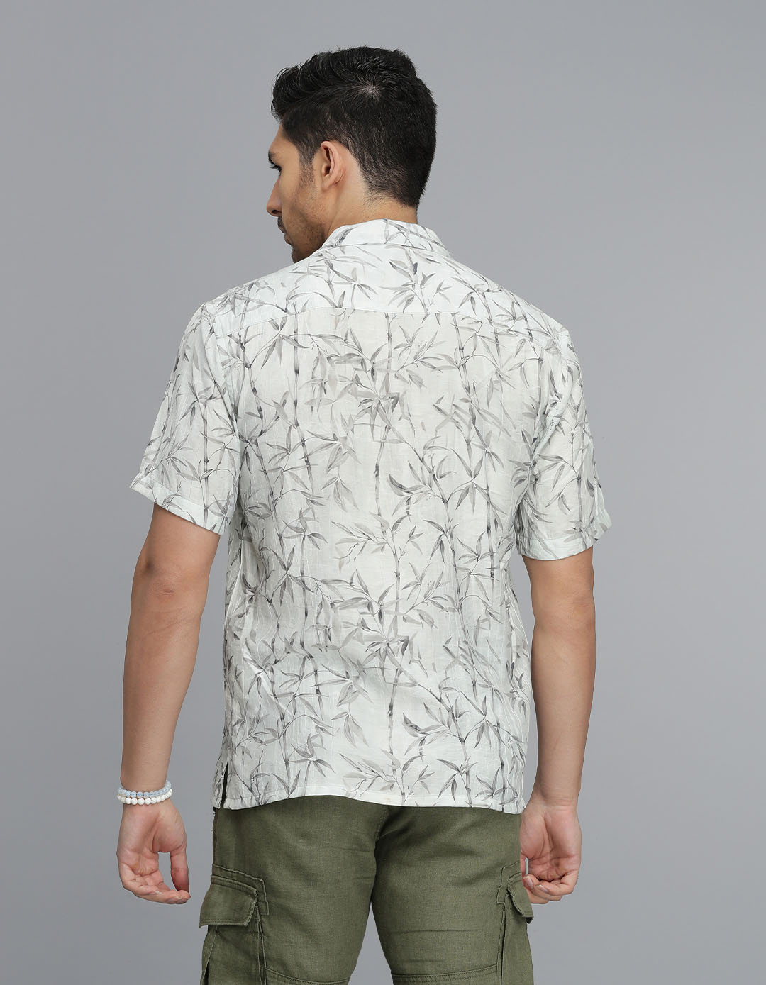 Lt Green Half Sleeves Printed Shirt