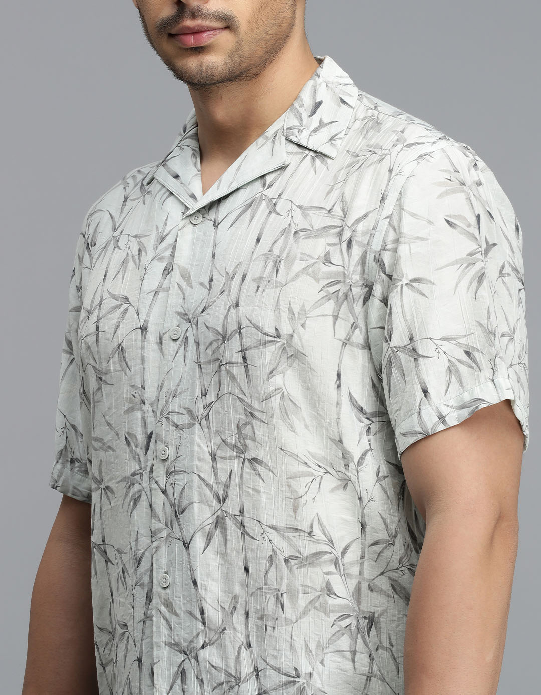 Lt Green Half Sleeves Printed Shirt