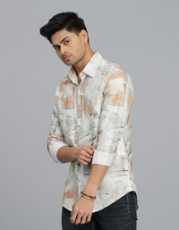 Multi Color Full Sleeves Printed Shirt