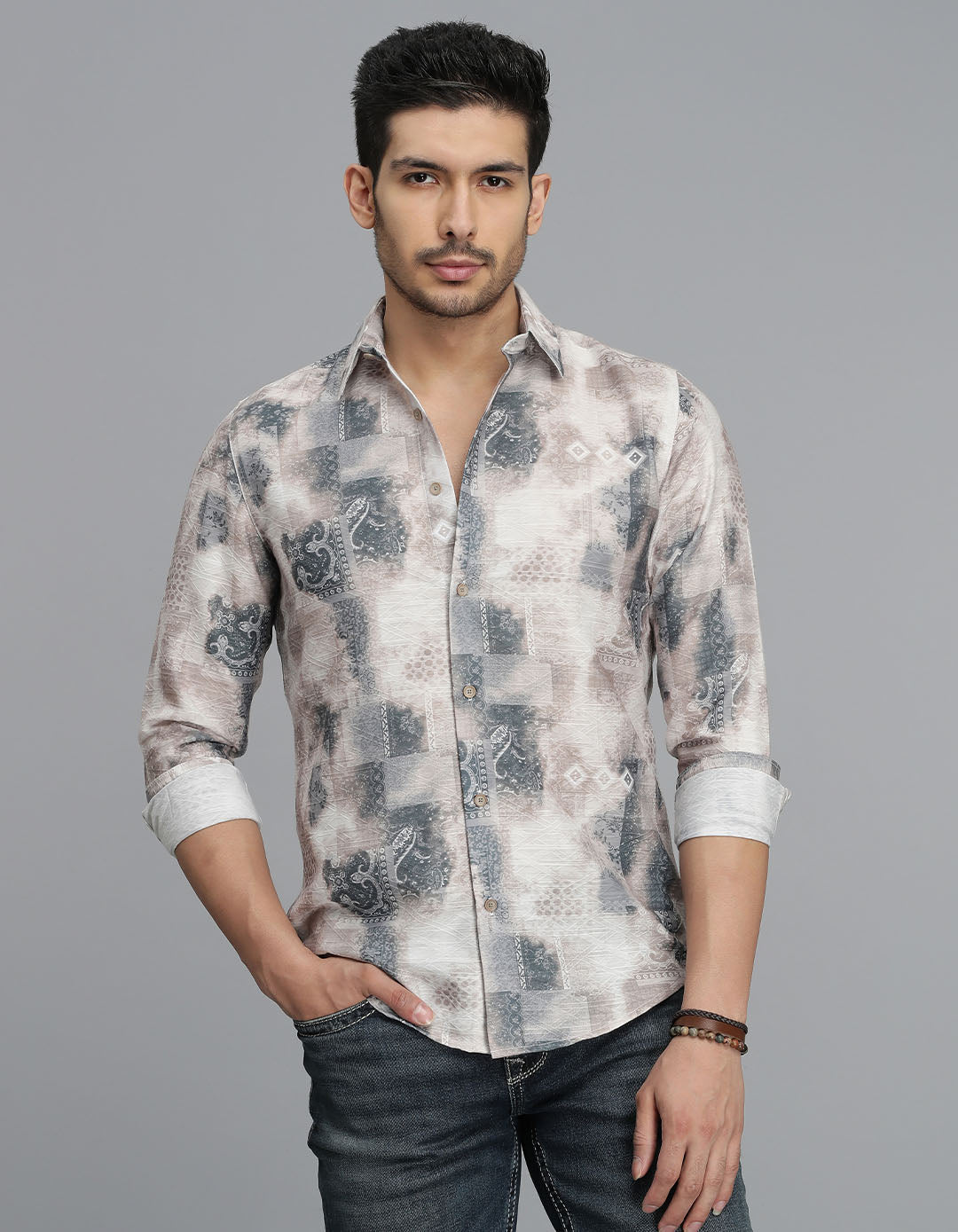 Multi Color Full Sleeves Printed Shirt