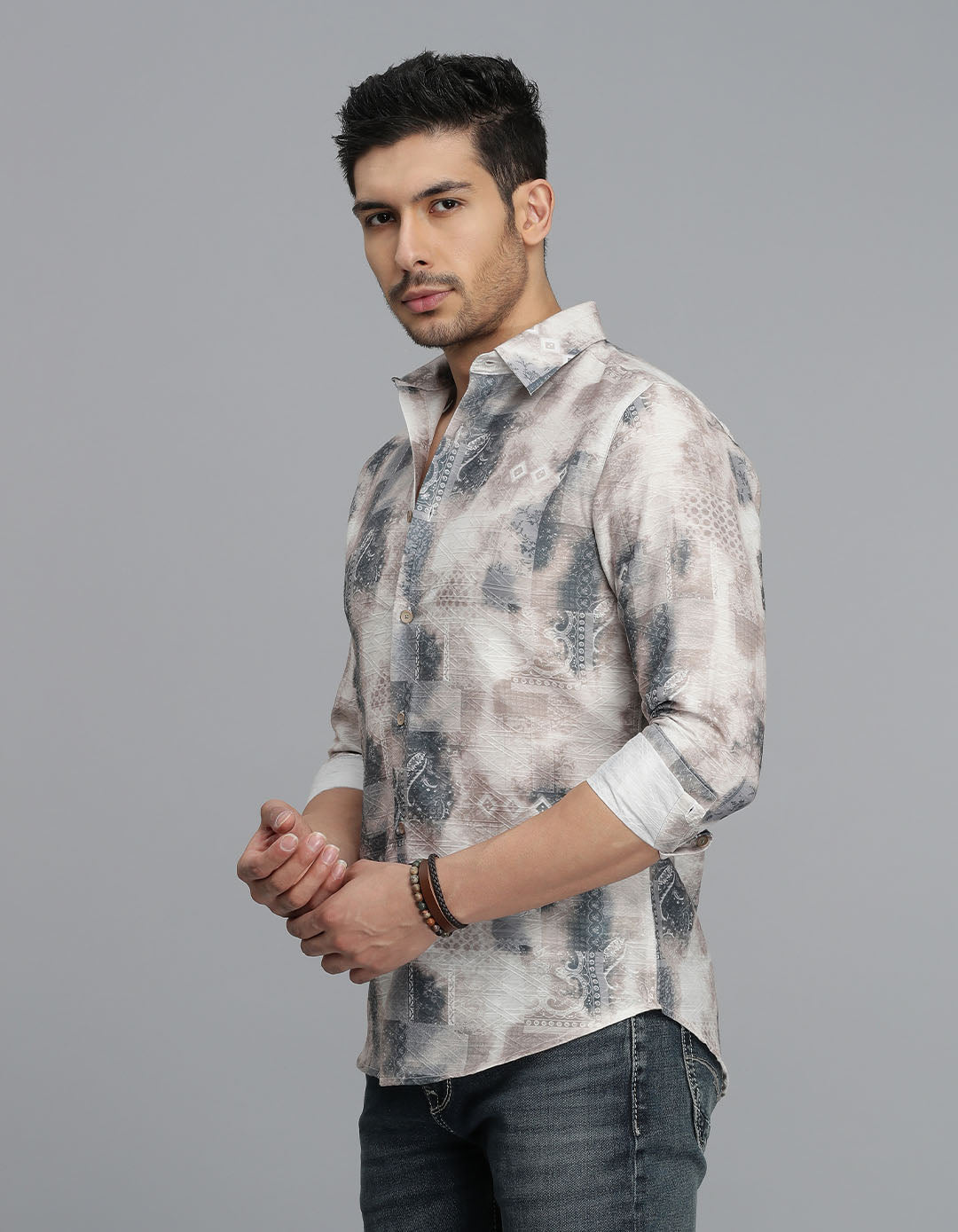 Multi Color Full Sleeves Printed Shirt